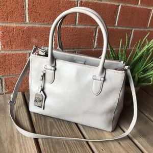 Ralph Lauren Newbury Gray Double Zip Satchel Bag